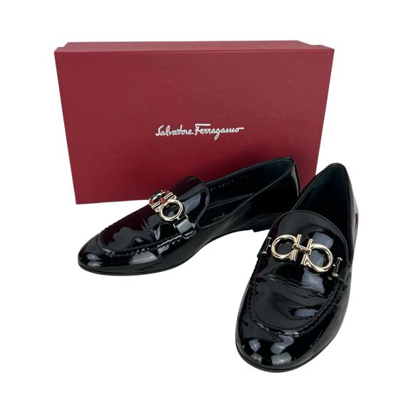 Ferragamo Gancini Patent Leather Loafers - Picture 2 of 8
